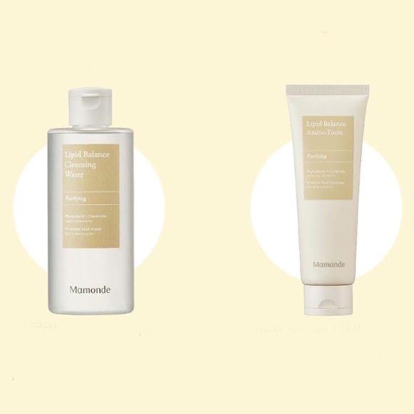 Bundle New 2pc MAMONDE Lipid Balance Amino Foam + Cleansing Water Cleanser